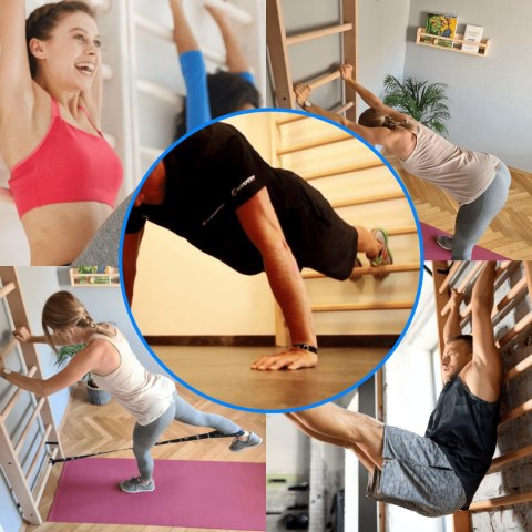 Drabinka gimnastyczna do ćwiczeń rehabilitacji solidna kompaktowa domowa Drabinka gimnastyczna do ćwiczeń rehabilitacji solidna kompaktowa domowa