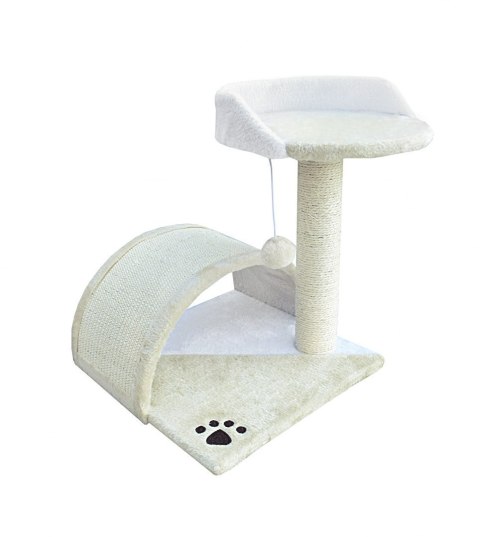 Drapak dla kota Legowisko+Budka biało-beżowy 43cm Drapak dla kota Legowisko+Budka biało-beżowy 43cm