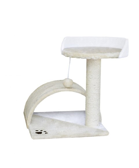Drapak dla kota Legowisko+Budka biało-beżowy 43cm Drapak dla kota Legowisko+Budka biało-beżowy 43cm