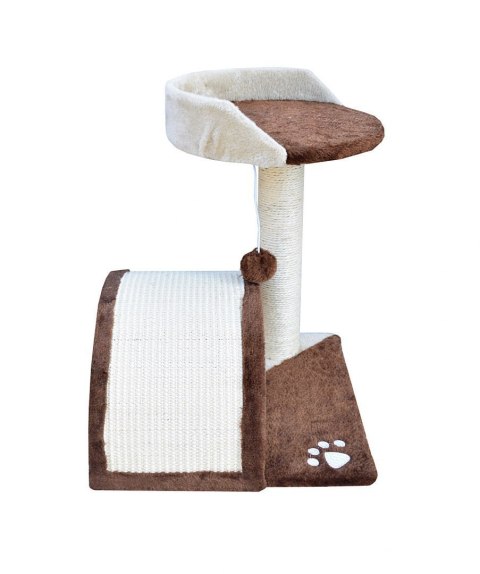 Drapak dla kota Legowisko+Budka biało-brązowy 43cm Drapak dla kota Legowisko+Budka biało-brązowy 43cm