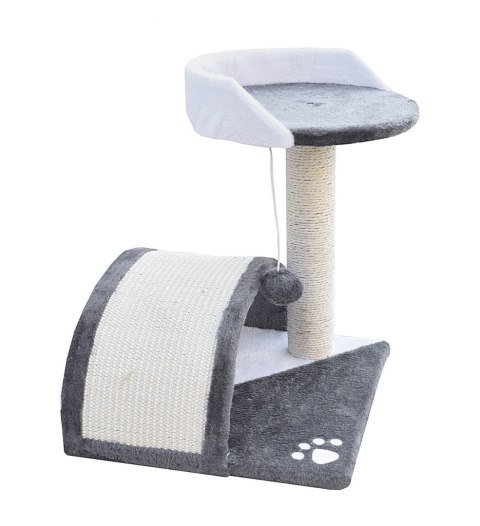 Drapak dla kota Legowisko+Budka biało-siwy 43cm Drapak dla kota Legowisko+Budka biało-siwy 43cm