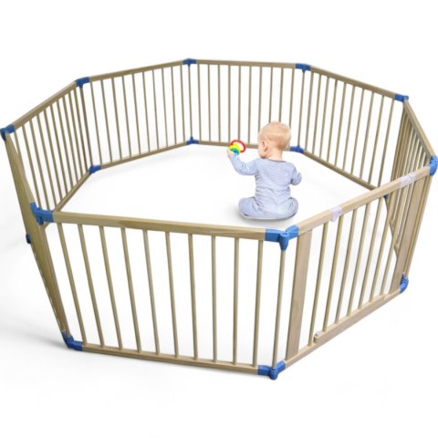 Drewniany Kojec dla Dziecka Ø150 cm Naturalne Drewno Bezpieczny i Stabilny Drewniany Kojec dla Dziecka Ø150 cm Naturalne Drewno Bezpieczny i Stabilny