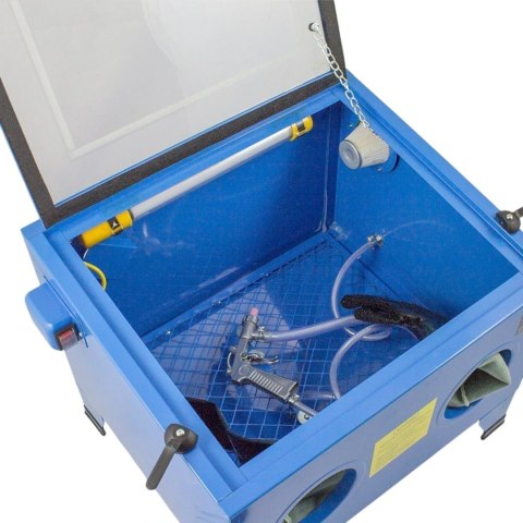 Piaskarka kabinowa 90L + PISTOLET + DYSZE + FOLIA