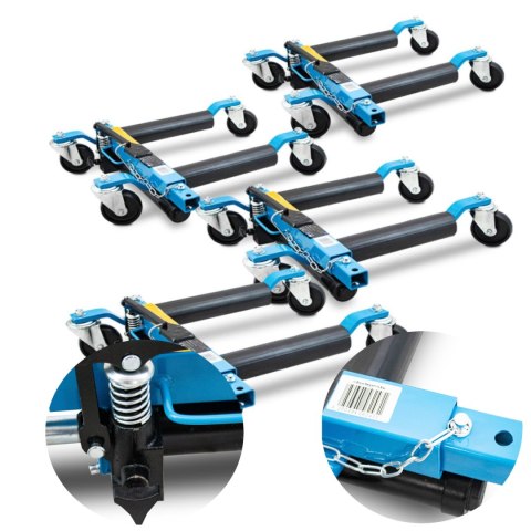 Wózek manewrowy hydrauliczny pod koła 4 sztuki niebieski Wózek manewrowy hydrauliczny pod koła 4 sztuki niebieski