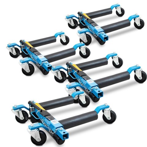 Wózek manewrowy hydrauliczny pod koła 4 sztuki niebieski Wózek manewrowy hydrauliczny pod koła 4 sztuki niebieski