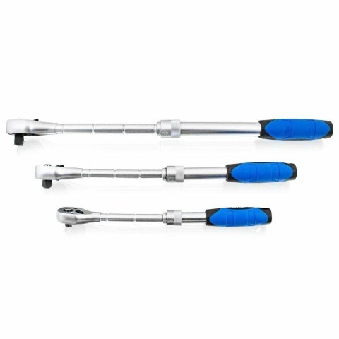 Zestaw grzechotek teleskopowych 1/4" 3/8" 1/2" + nakr臋tki 17 19 21mm Zestaw grzechotek teleskopowych 1/4" 3/8" 1/2" + nakr臋tki 17 19 21mm