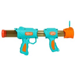 Pistolet na kulki karabin na piankowe naboje solidny dla dzieci gra 2w1 niebieski Kik Sp. z o. o. Sp. k.