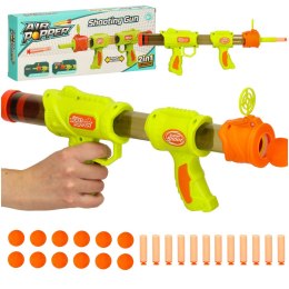 Pistolet na kulki karabin na piankowe naboje solidny dla dzieci gra 2w1 zielony Kik Sp. z o. o. Sp. k.