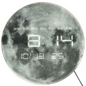 Zegar ścienny planeta księżyc z wyświetlaczem LED 32 cm szary Kik Sp. z o. o. Sp. k.