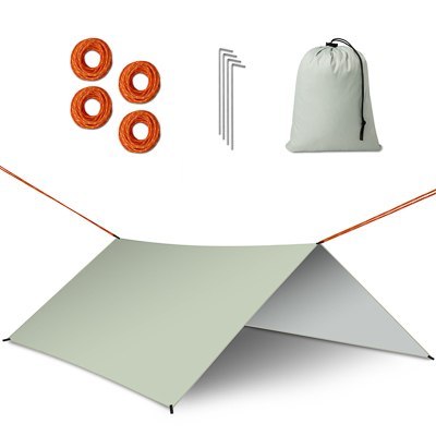 Plandeka tarp płachta biwakowa namiot na hamak osłona przeciwdeszczowa 300cm szary Kik Sp. z o. o. Sp. k. Plandeka tarp płachta biwakowa namiot na hamak osłona przeciwdeszczowa 300cm szary Kik Sp. z o. o. Sp. k.