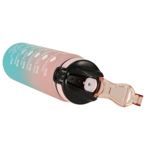 Butelka na wodę bidon ze słomką uchwytem miarką motywacyjną na siłownię BPA free Tritan 1l róż błękit Kik Sp. z o. o. Sp. k. Butelka na wodę bidon ze słomką uchwytem miarką motywacyjną na siłownię BPA free Tritan 1l róż błękit Kik Sp. z o. o. Sp. k.