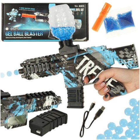 Pistolet na kulki żelowe wodne karabin niebieski zasilanie bateryjne USB 550szt. 7-8mm Kik Sp. z o. o. Sp. k. Pistolet na kulki żelowe wodne karabin niebieski zasilanie bateryjne USB 550szt. 7-8mm Kik Sp. z o. o. Sp. k.