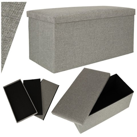 Puf składany ze schowkiem szary duży 76x38x38cm Kik Sp. z o. o. Sp. k. Puf składany ze schowkiem szary duży 76x38x38cm Kik Sp. z o. o. Sp. k.