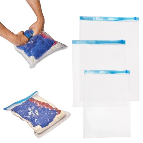 Worki próżniowe rolowane na ubrania 9 sztuk 3 rozmiary 35x50cm, 40x50cm, 50x70cm Kik Sp. z o. o. Sp. k. Worki próżniowe rolowane na ubrania 9 sztuk 3 rozmiary 35x50cm, 40x50cm, 50x70cm Kik Sp. z o. o. Sp. k.