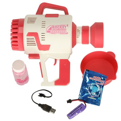 Pistolet maszynka do baniek mydlanych bańki mydlane światła różowy Kik Sp. z o. o. Sp. k. Pistolet maszynka do baniek mydlanych bańki mydlane światła różowy Kik Sp. z o. o. Sp. k.
