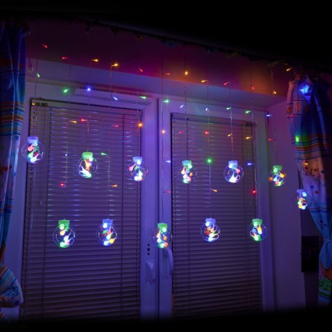 Lampki LED kurtyna kule wiszące świąteczne choinkowe 3m 108LED multikolor ze złączem 8 trybów świecenia Kik Sp. z o. o. Sp. k. Lampki LED kurtyna kule wiszące świąteczne choinkowe 3m 108LED multikolor ze złączem 8 trybów świecenia Kik Sp. z o. o. Sp. k.