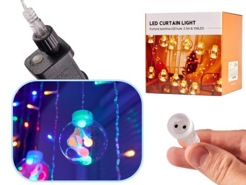 Lampki LED kurtyna kule wiszące świąteczne choinkowe 3m 108LED multikolor ze złączem 8 trybów świecenia Kik Sp. z o. o. Sp. k. Lampki LED kurtyna kule wiszące świąteczne choinkowe 3m 108LED multikolor ze złączem 8 trybów świecenia Kik Sp. z o. o. Sp. k.