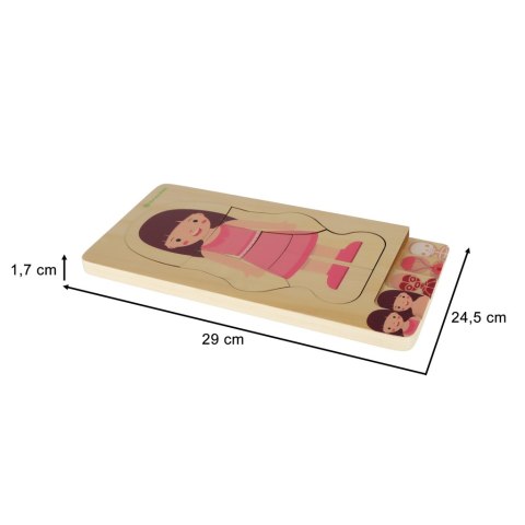 Puzzle drewniane warstwowe budowa ciała montessori dziewczynka Kik Sp. z o. o. Sp. k. Puzzle drewniane warstwowe budowa ciała montessori dziewczynka Kik Sp. z o. o. Sp. k.