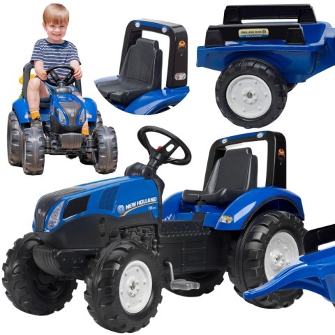 FALK FALK Traktor na Pedały New Holland Duży z Przyczepką od 3 lat