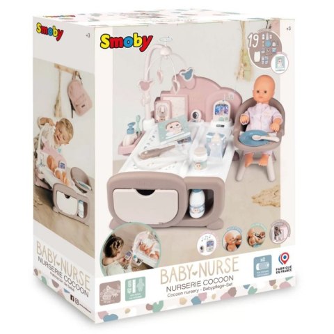 Smoby SMOBY Baby Nurse Elektroniczny Duży Kącik Opiekunki dla Lalki 19 akcesoriów Smoby SMOBY Baby Nurse Elektroniczny Duży Kącik Opiekunki dla Lalki 19 akcesoriów