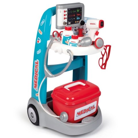 Smoby SMOBY Elektroniczny Wózek Medyczny Lekarski 16 akcesoriów Smoby SMOBY Elektroniczny Wózek Medyczny Lekarski 16 akcesoriów