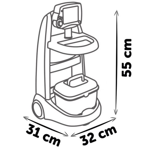 Smoby SMOBY Elektroniczny Wózek Medyczny Lekarski 16 akcesoriów Smoby SMOBY Elektroniczny Wózek Medyczny Lekarski 16 akcesoriów