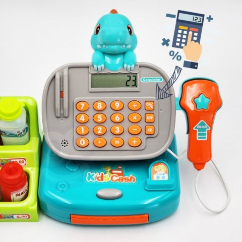 Woopie WOOPIE Kasa Sklepowa z Półką DINO Niebieski Woopie WOOPIE Kasa Sklepowa z Półką DINO Niebieski