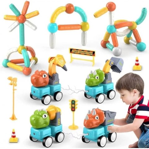 Woopie WOOPIE Klocki Magnetyczne Dinozaury Konstrukcyjne 84 el. Woopie WOOPIE Klocki Magnetyczne Dinozaury Konstrukcyjne 84 el.