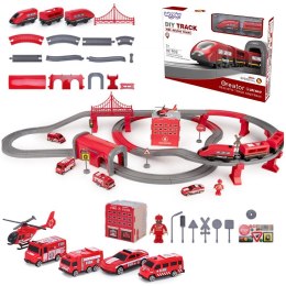 Woopie WOOPIE Kolejka Elektryczna Tor Samochodowy Straż Helikopter Auta 92 el.