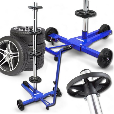 E-hurtownia Mobilny Stojak Na Opony Felgi Koła 4 szt. 100kg 72cm Organizer Warsztatowy