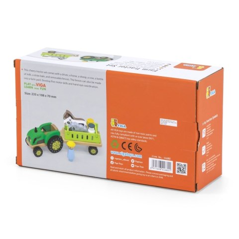 Viga Toys VIGA Traktor Drewniany Zwięrzatka Farma Zagroda Viga Toys VIGA Traktor Drewniany Zwięrzatka Farma Zagroda
