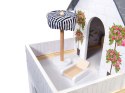 Domek dla lalek drewniany MDF mebelki 78cm czarny LED Kik Sp. z o. o. Sp. k.