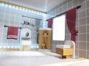 Domek dla lalek drewniany MDF mebelki 78cm czarny LED Kik Sp. z o. o. Sp. k.