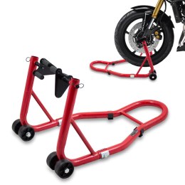 Bituxx Stojak motocyklowy przedniego koła czerwony stalowy 250kg CERTYFIKOWANY