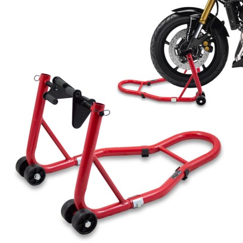 Bituxx Stojak motocyklowy przedniego koła czerwony stalowy 250kg CERTYFIKOWANY Bituxx Stojak motocyklowy przedniego koła czerwony stalowy 250kg CERTYFIKOWANY