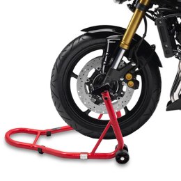 Bituxx Stojak motocyklowy przedniego koła czerwony stalowy 250kg CERTYFIKOWANY