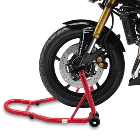 Bituxx Stojak motocyklowy przedniego koła czerwony stalowy 250kg CERTYFIKOWANY Bituxx Stojak motocyklowy przedniego koła czerwony stalowy 250kg CERTYFIKOWANY