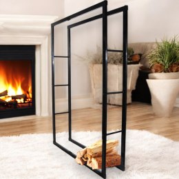 Bituxx Stojak na Drewno Kominkowe Bituxx Stalowy Nowoczesny Design 150cm