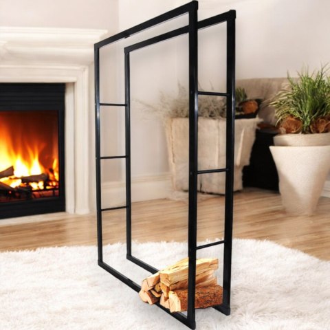 Bituxx Stojak na Drewno Kominkowe Bituxx Stalowy Nowoczesny Design 150cm Bituxx Stojak na Drewno Kominkowe Bituxx Stalowy Nowoczesny Design 150cm