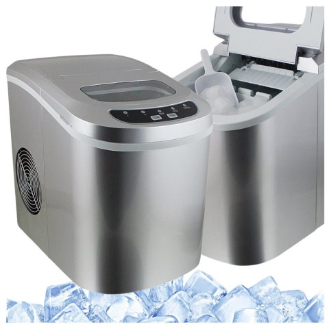 E-hurtownia Kostkarka do lodu 2,2L 12kg/24h srebrna kompaktowa 2 rozmiary kostek E-hurtownia Kostkarka do lodu 2,2L 12kg/24h srebrna kompaktowa 2 rozmiary kostek