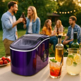 E-hurtownia Kostkarka do lodu 2,2L 15kg/24h fioletowa przenośna 2 rozmiary kostek