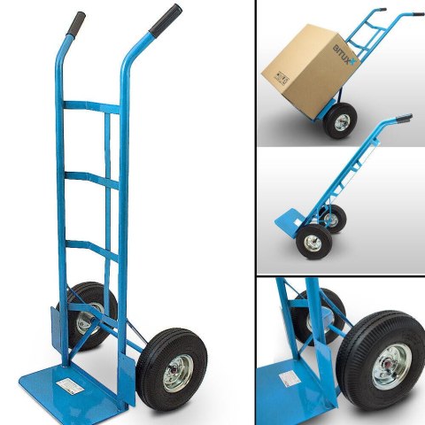 E-hurtownia Wózek ręczny transportowy 200 kg stalowy koła pneumatyczne magazyn ogród E-hurtownia Wózek ręczny transportowy 200 kg stalowy koła pneumatyczne magazyn ogród