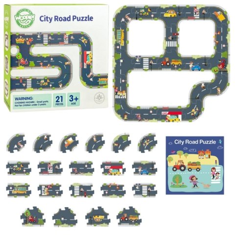 Woopie Let's Go Green WOOPIE GREEN Droga Puzzle dla Dzieci Autostrada Makieta 21 el. Certyfikat FSC