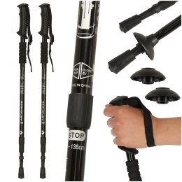 Kijki kije trekkingowe do nordic walking składane 2 sztuki czarne Kik Sp. z o. o. Sp. k.