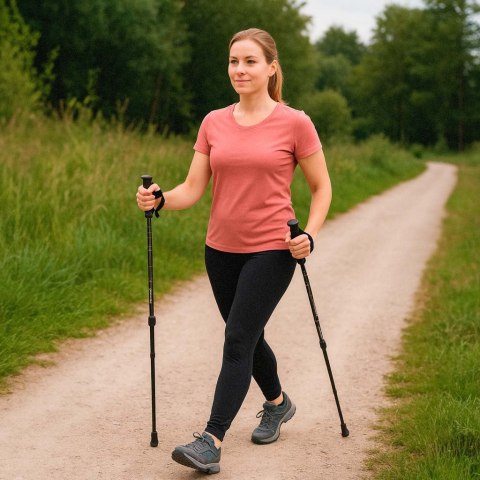 Kijki kije trekkingowe do nordic walking składane 2 sztuki czarne Kik Sp. z o. o. Sp. k. Kijki kije trekkingowe do nordic walking składane 2 sztuki czarne Kik Sp. z o. o. Sp. k.