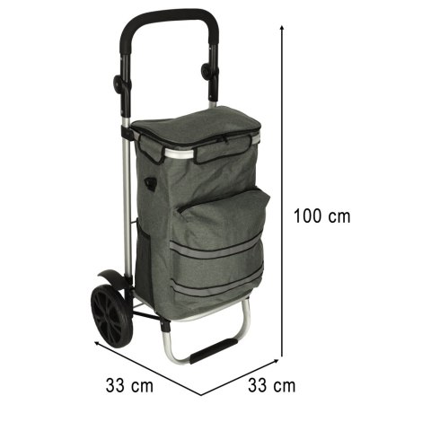 Wózek torba na zakupy na kółkach ze stelażem 100cm szary Kik Sp. z o. o. Sp. k. Wózek torba na zakupy na kółkach ze stelażem 100cm szary Kik Sp. z o. o. Sp. k.
