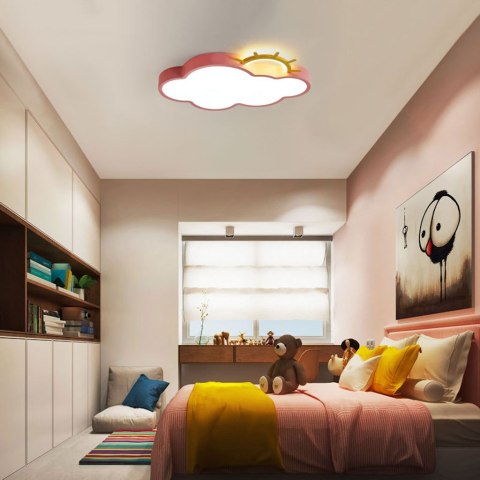 Lampa LED sufitowa plafon do pokoju dziecięcego ściemniana LUMELA + pilot chmurka różowa Kik Sp. z o. o. Sp. k. Lampa LED sufitowa plafon do pokoju dziecięcego ściemniana LUMELA + pilot chmurka różowa Kik Sp. z o. o. Sp. k.
