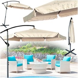 Parasol ogrodowy duży składany z wysięgnikiem 290cm beżowy Kik Sp. z o. o. Sp. k.