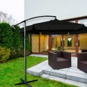 Parasol ogrodowy duży składany z wysięgnikiem 290cm czarny Kik Sp. z o. o. Sp. k.