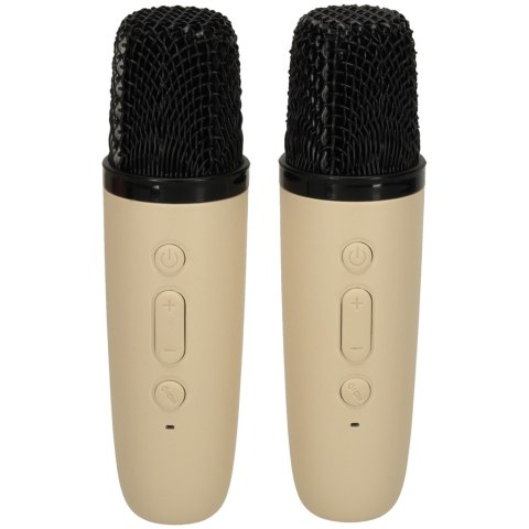 Zestaw do karaoke 2 mikrofony + głośnik przenośny BLUETOOTH USB LED beżowy Kik Sp. z o. o. Sp. k. Zestaw do karaoke 2 mikrofony + głośnik przenośny BLUETOOTH USB LED beżowy Kik Sp. z o. o. Sp. k.